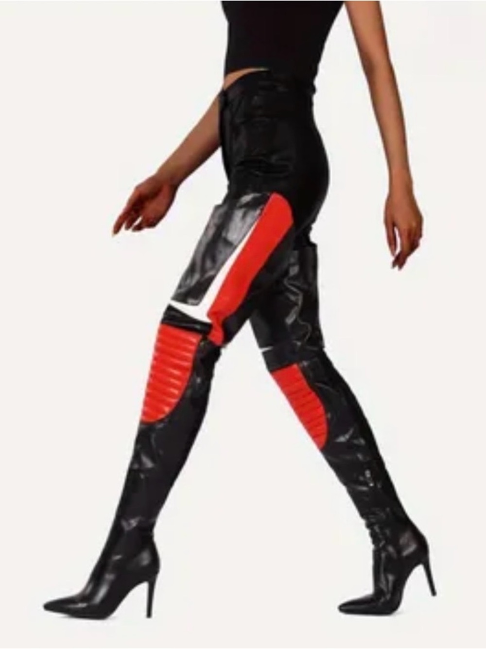 Calm Down thigh high race boots